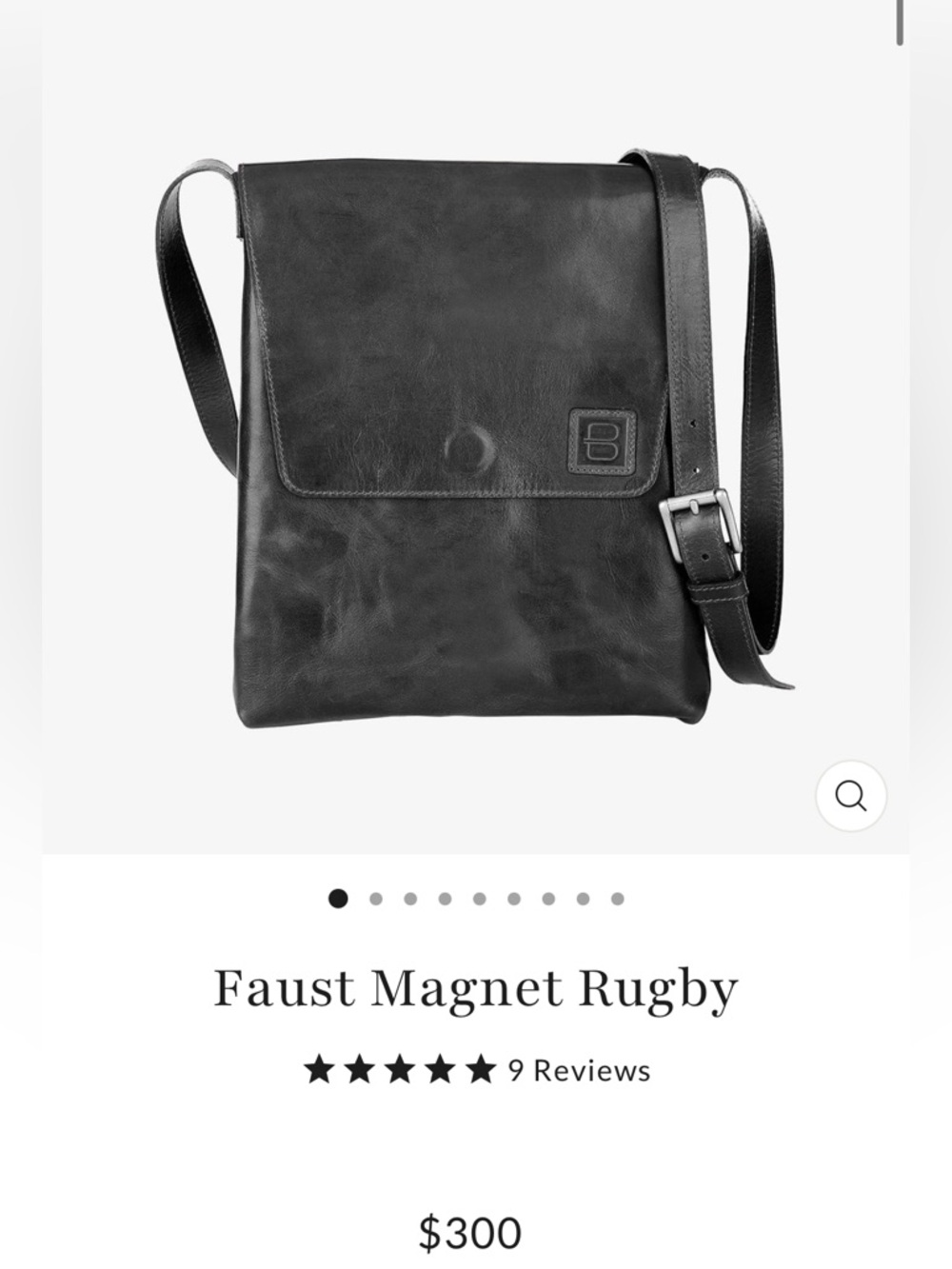 Faust Magnet Rugby Leather Bag - Black